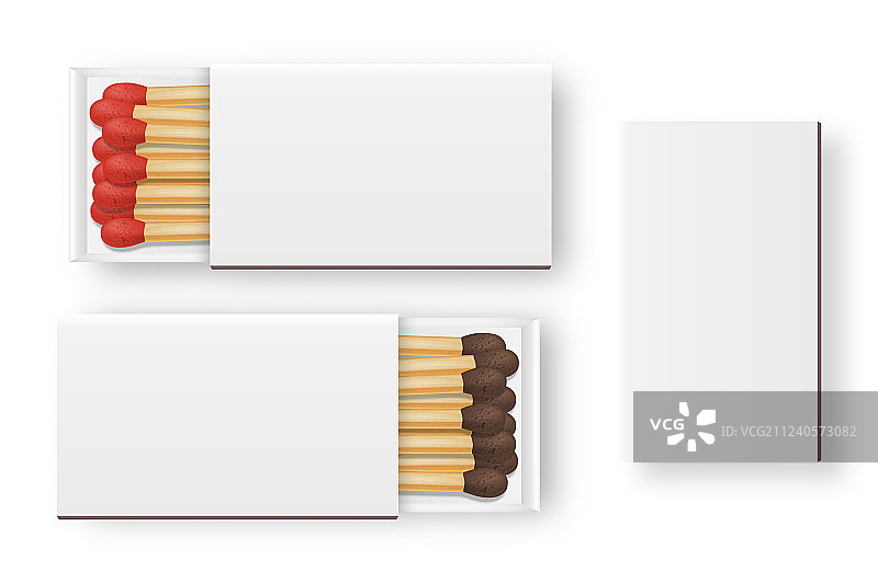 3D逼真闭合和打开的空白盒子图片素材