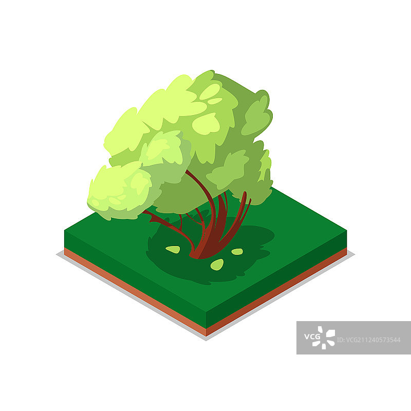 绿色枫树2.5D 3D图标图片素材