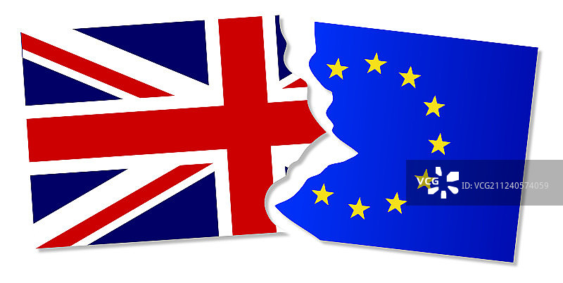 欧盟与英国旗帜图片素材