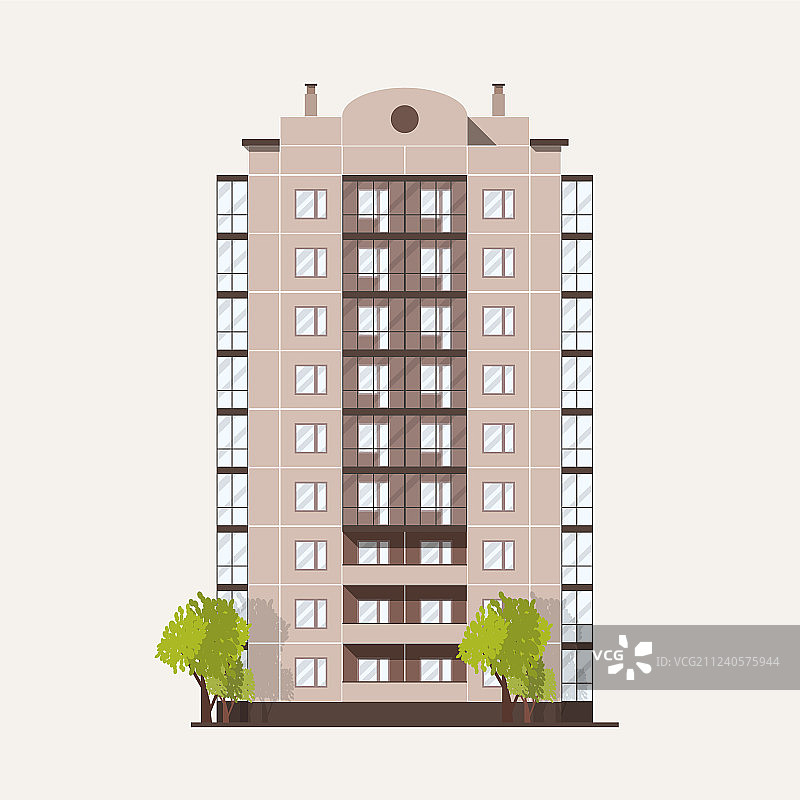 带阳台的多层面板建筑图片素材