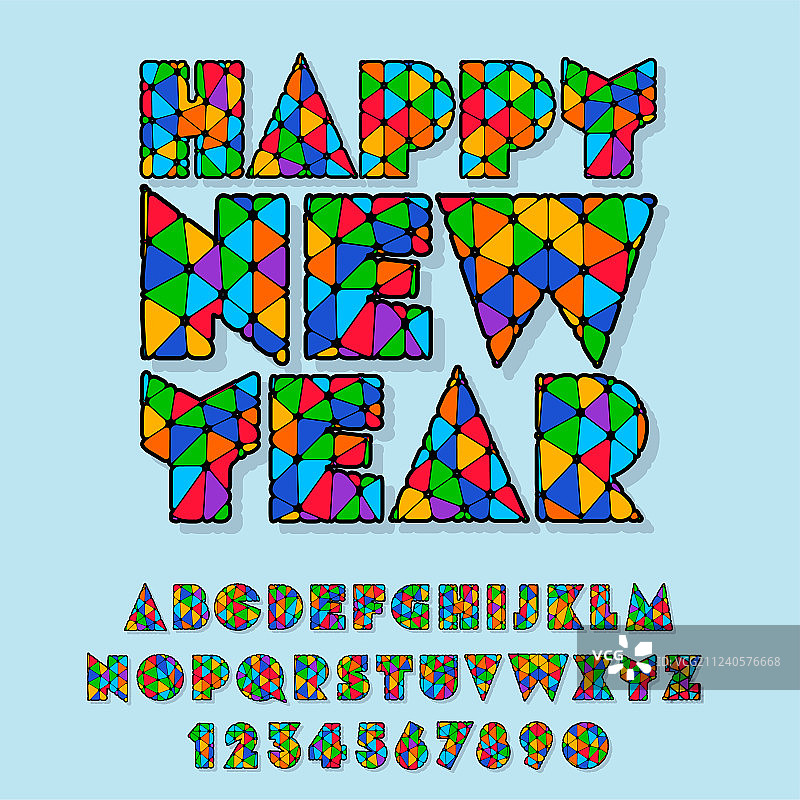 缝纫风新年贺卡图片素材