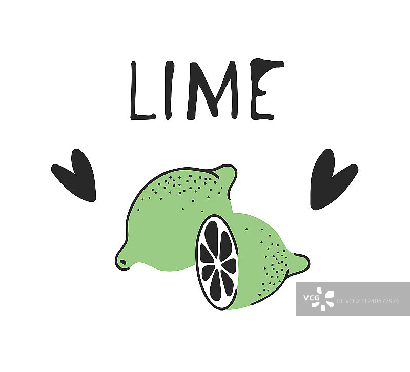 手绘热带柑橘水果和文本图片素材