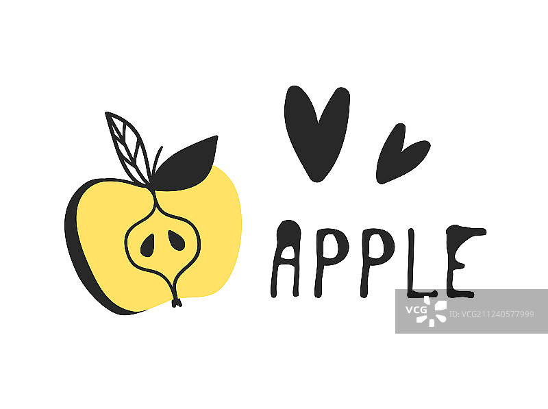 手绘热带水果和文本合集图片素材