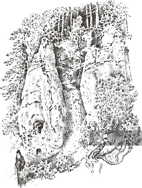 山间乡村教堂图片素材