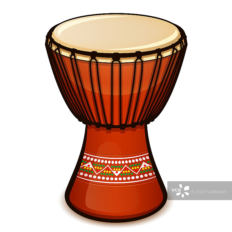 白色背景上的非洲鼓图片素材