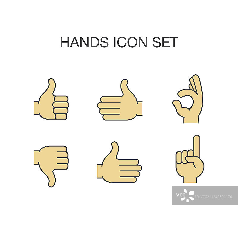 手部图标集合图片素材