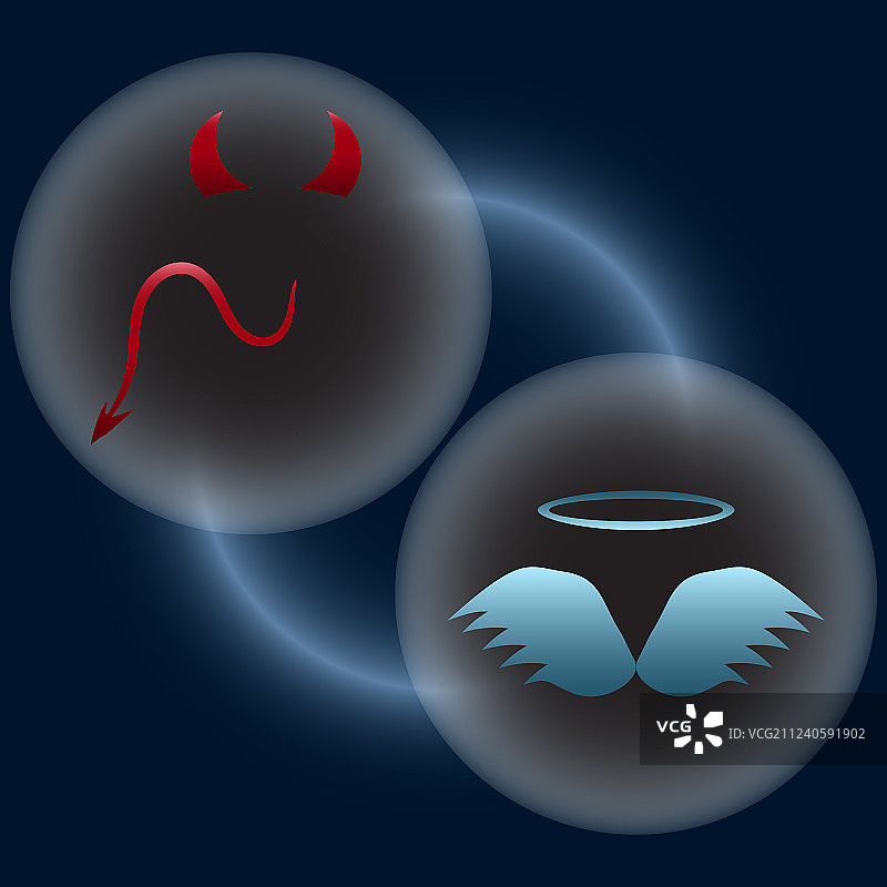 天使与恶魔符号图标图片素材