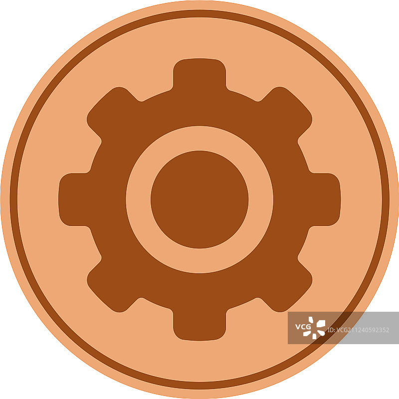 齿轮古铜色硬币图片素材