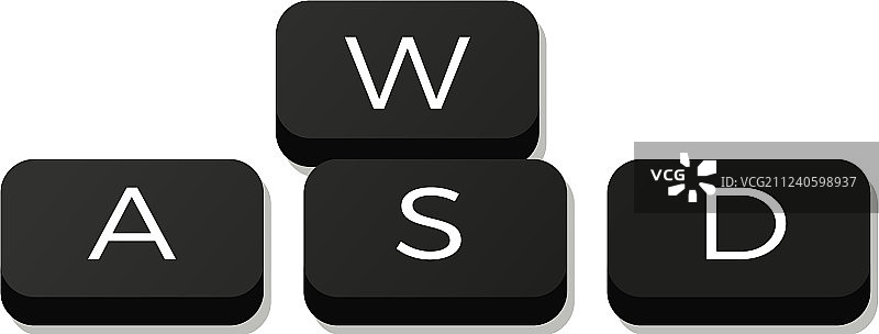 WASD游戏移动键盘组合键图片素材