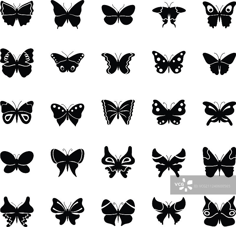 常见蝴蝶种类标志图标图片素材