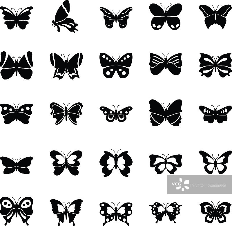 著名蝴蝶品种Glyph图标图片素材