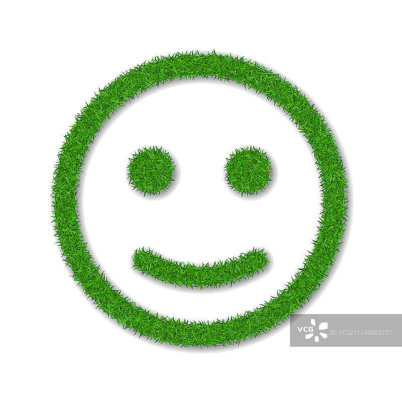绿色草地笑脸图标图片素材