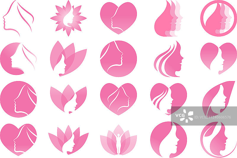 SPA美容女孩标志模板图片素材