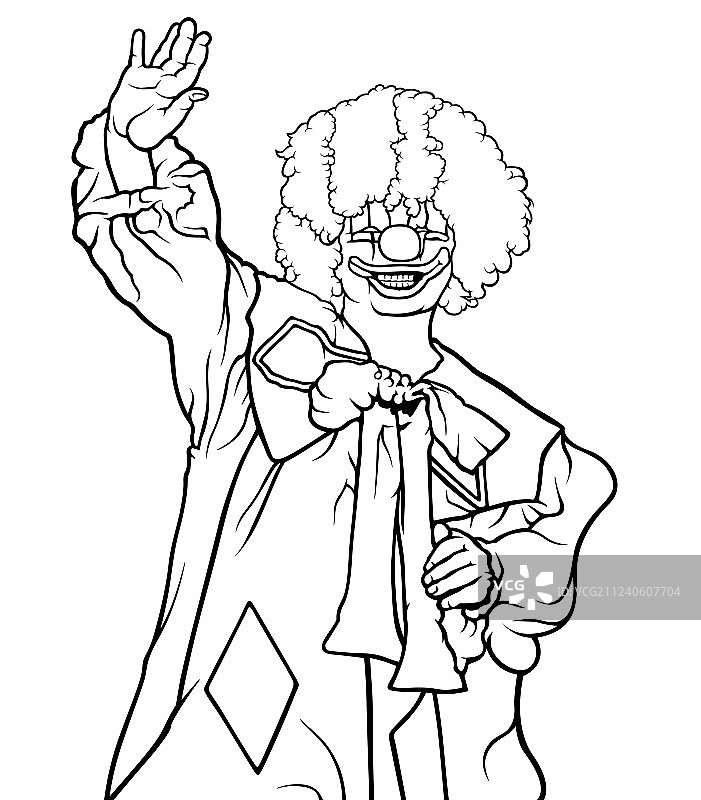 快乐的小丑挥手图片素材