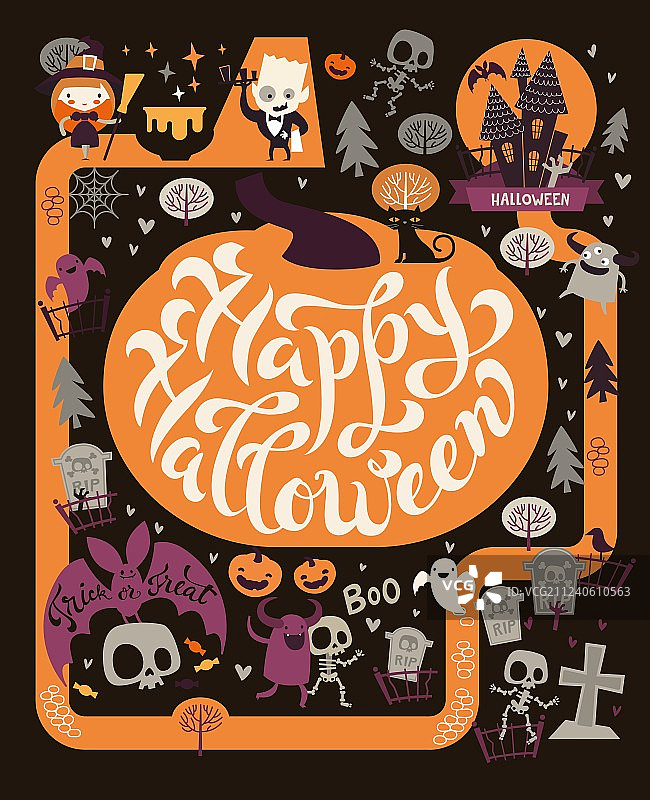 万圣节派对海报地图图片素材