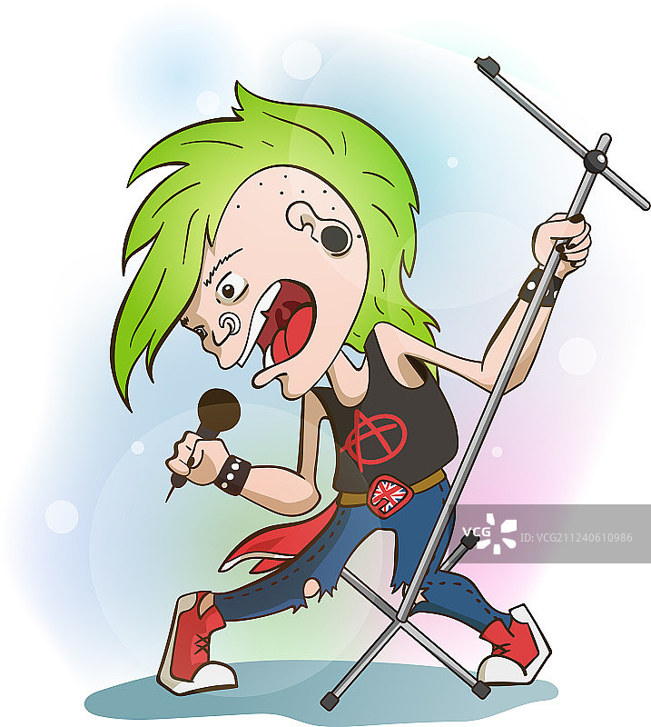 手绘朋克摇滚歌手图片素材