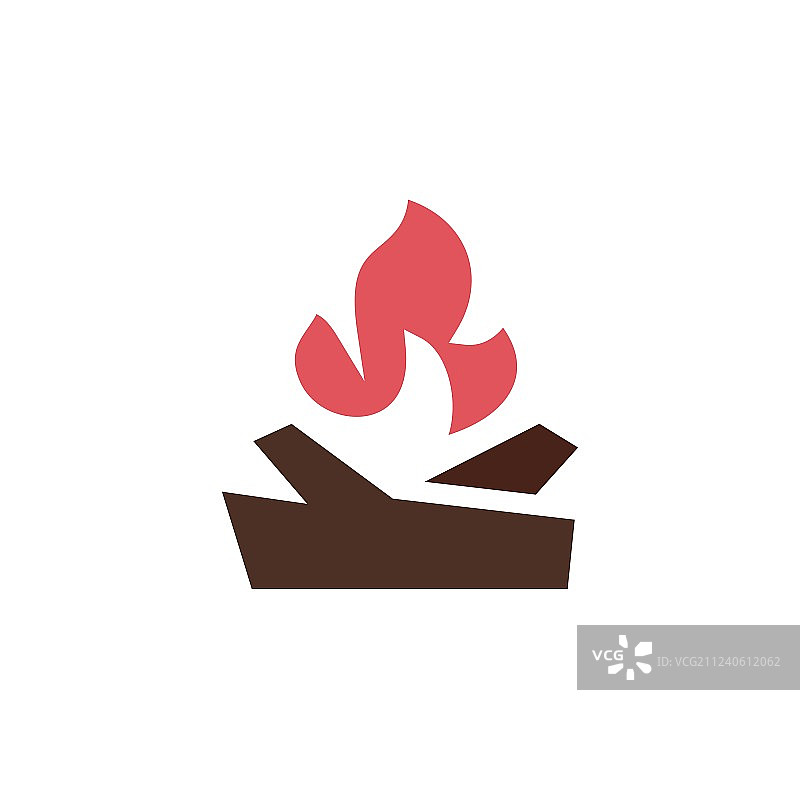 在营地里用木头生火图片素材