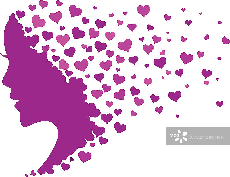 女性面部轮廓剪影角色图片素材