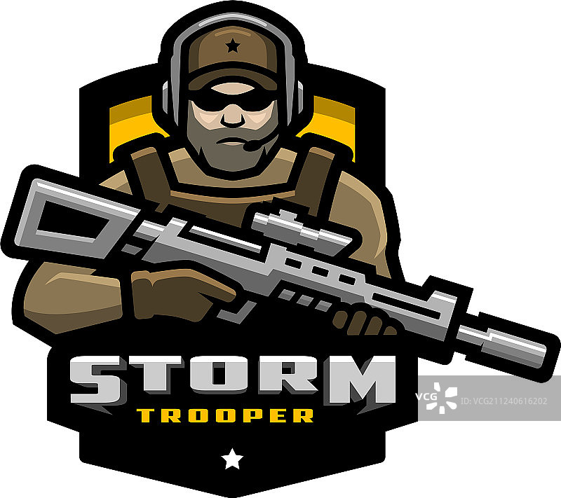 风暴士兵吉祥物Logo设计图片素材