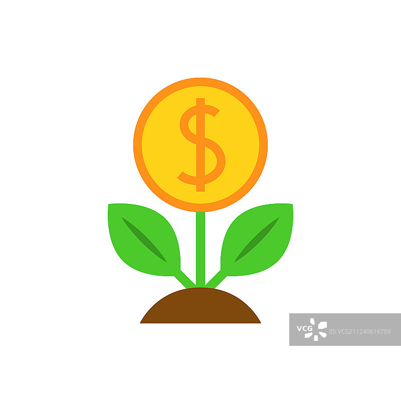 美元树扁平图标图片素材