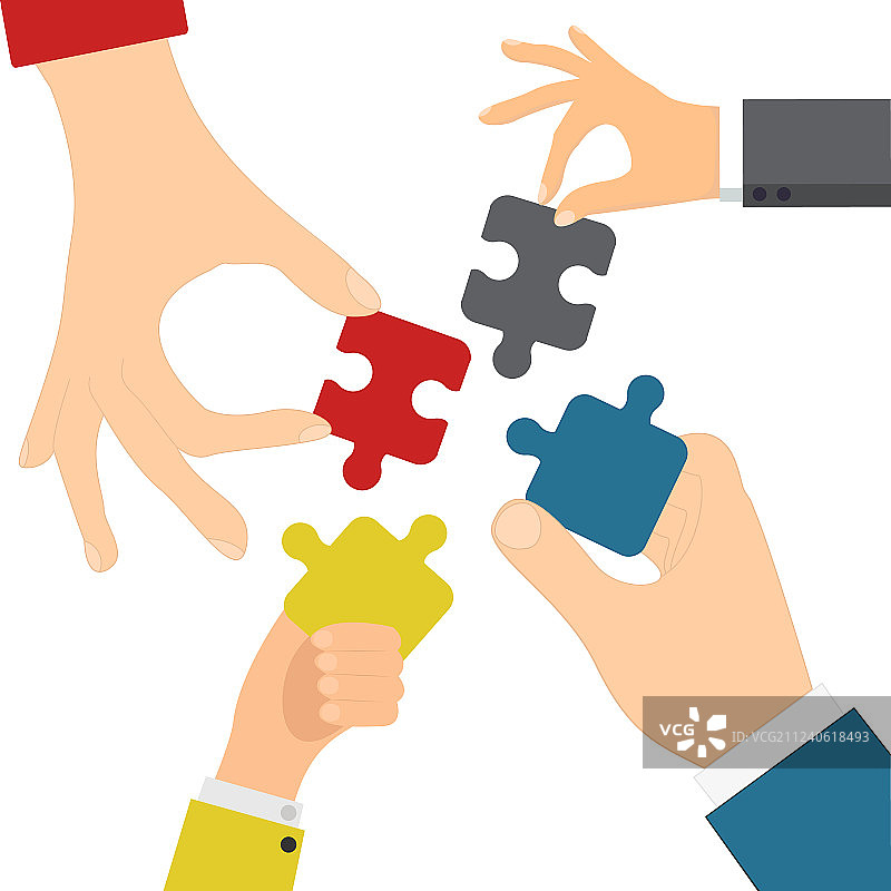 双手拼 jigsaw图片素材