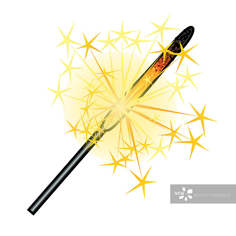 白色背景上燃烧的烟花棒图片素材