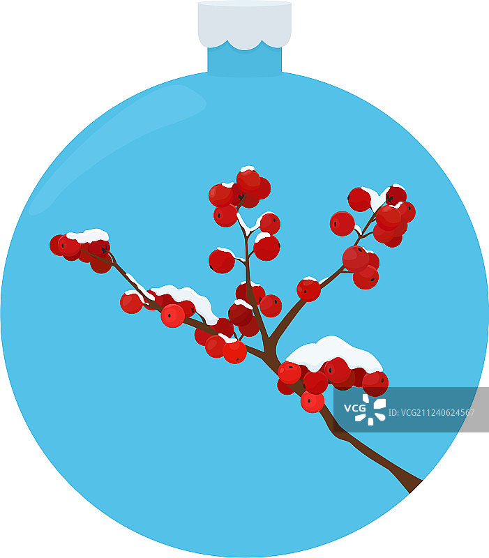 冬季森林里的冰霜山楂浆果图片素材