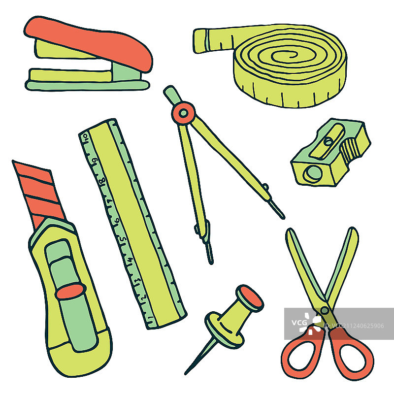 素描文具和学习用品素材图片素材