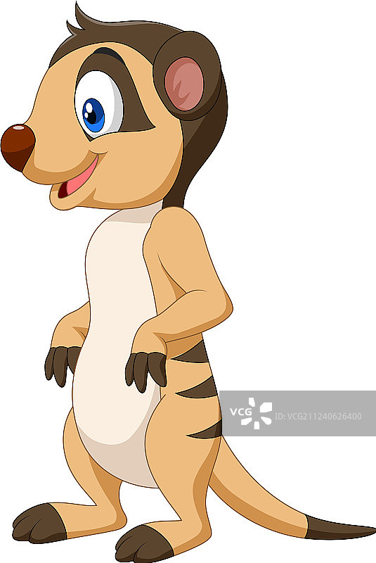 卡通风格的快乐猫鼬图片素材