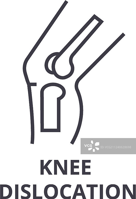 膝盖脱位细线条图标符号图片素材
