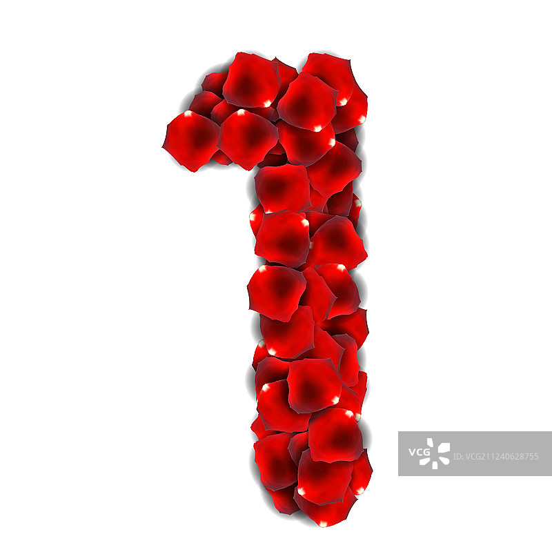 逼真的玫瑰花瓣数字图片素材