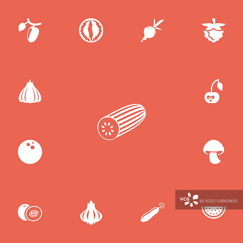 13个可编辑的蔬菜图标图片素材