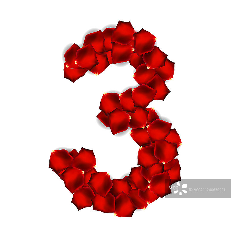 逼真的玫瑰花瓣数字图片素材