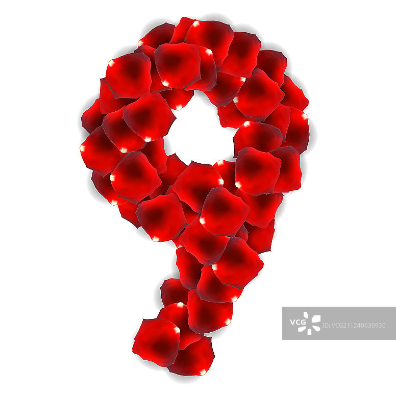 逼真的玫瑰花瓣数字图片素材