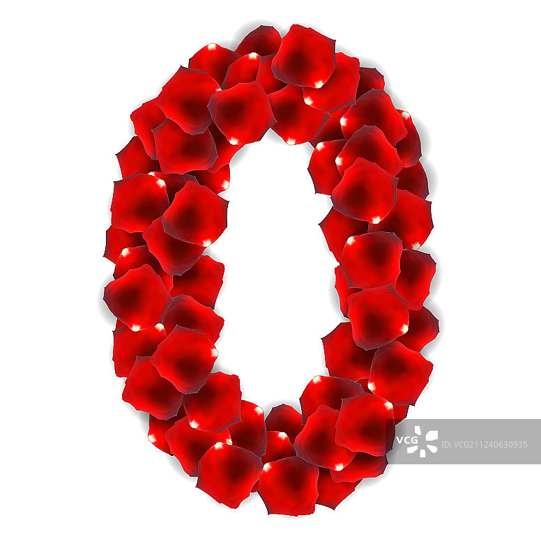 逼真的玫瑰花瓣数字图片素材