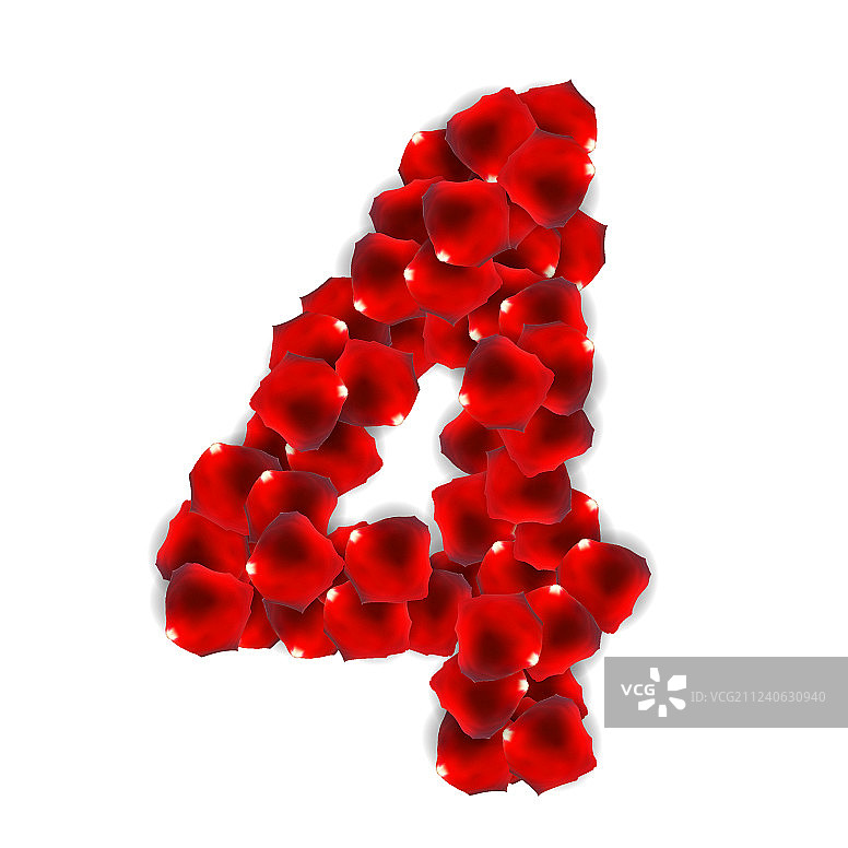 逼真的玫瑰花瓣数字图片素材