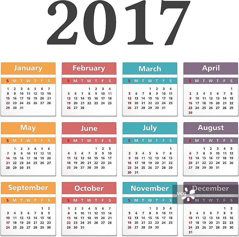 2017年日历图片素材