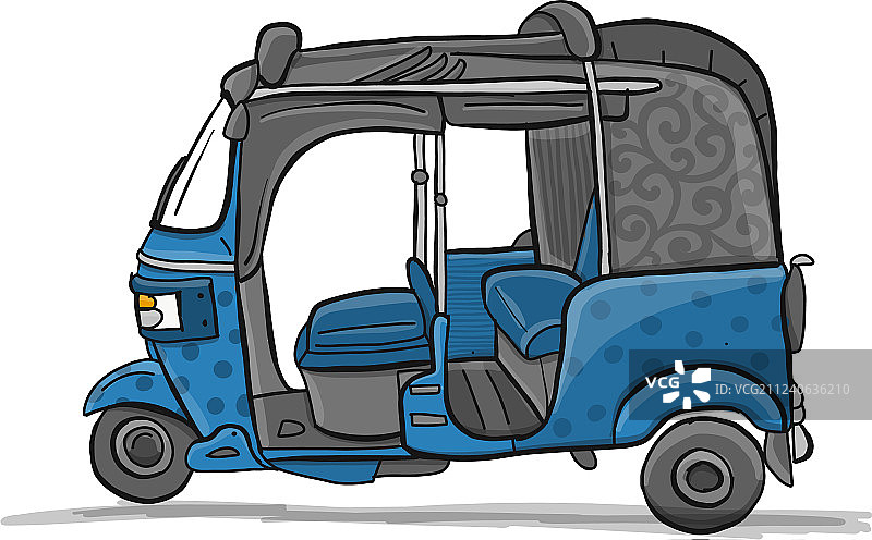 嘟嘟车亚洲出租车速写图片素材
