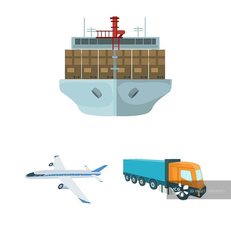 物流和配送卡通图标合集图片素材