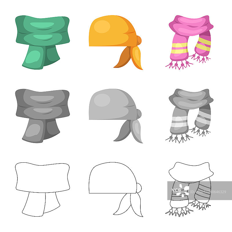 围巾和披肩符号集图片素材