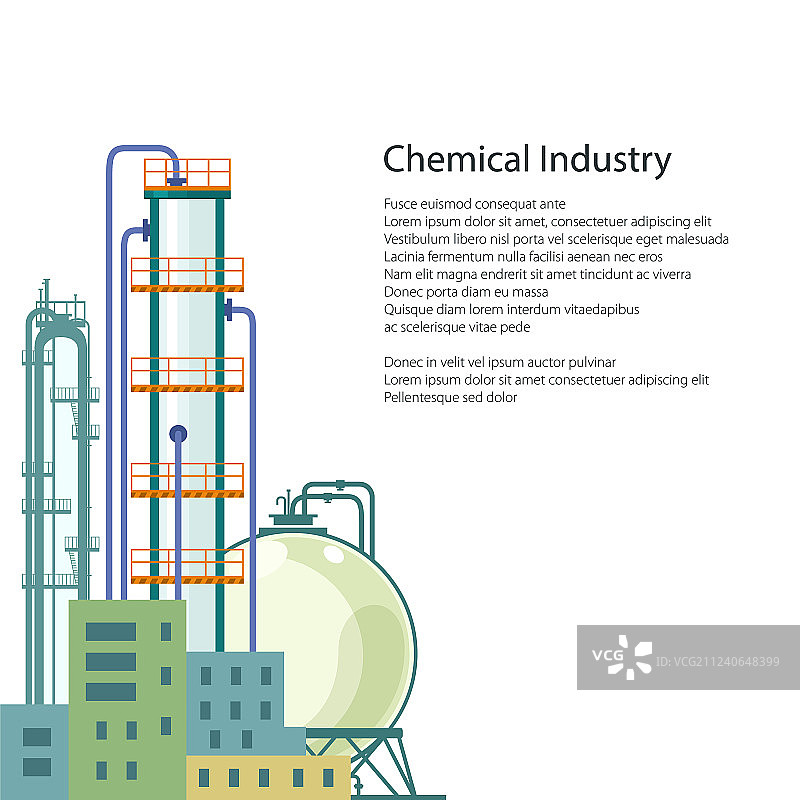 孤立的化工厂和文本图片素材