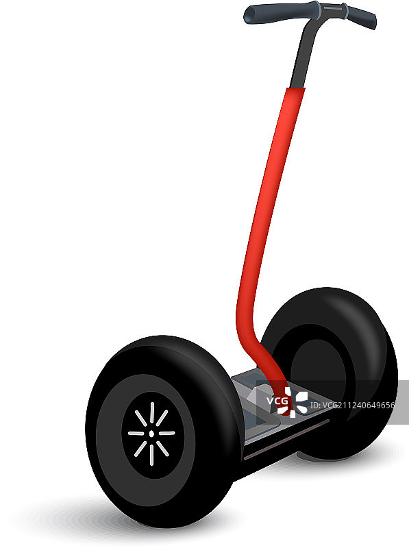 白色背景上隔离的逼真赛格威图标图片素材