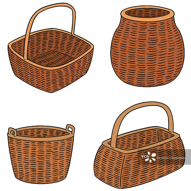 柳条筐合集图片素材