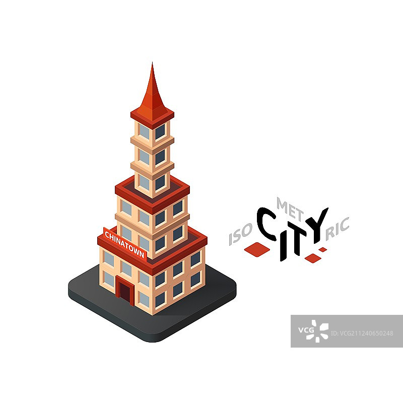 2.5D中国城图标建筑城市图片素材