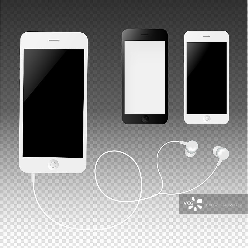 带耳机的手机图片素材