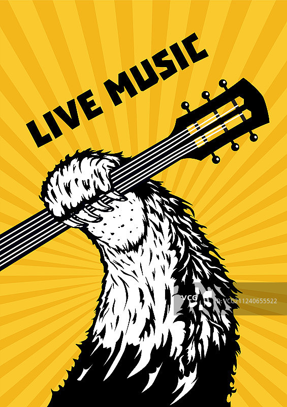 现场音乐动物爪吉他音乐海报图片素材