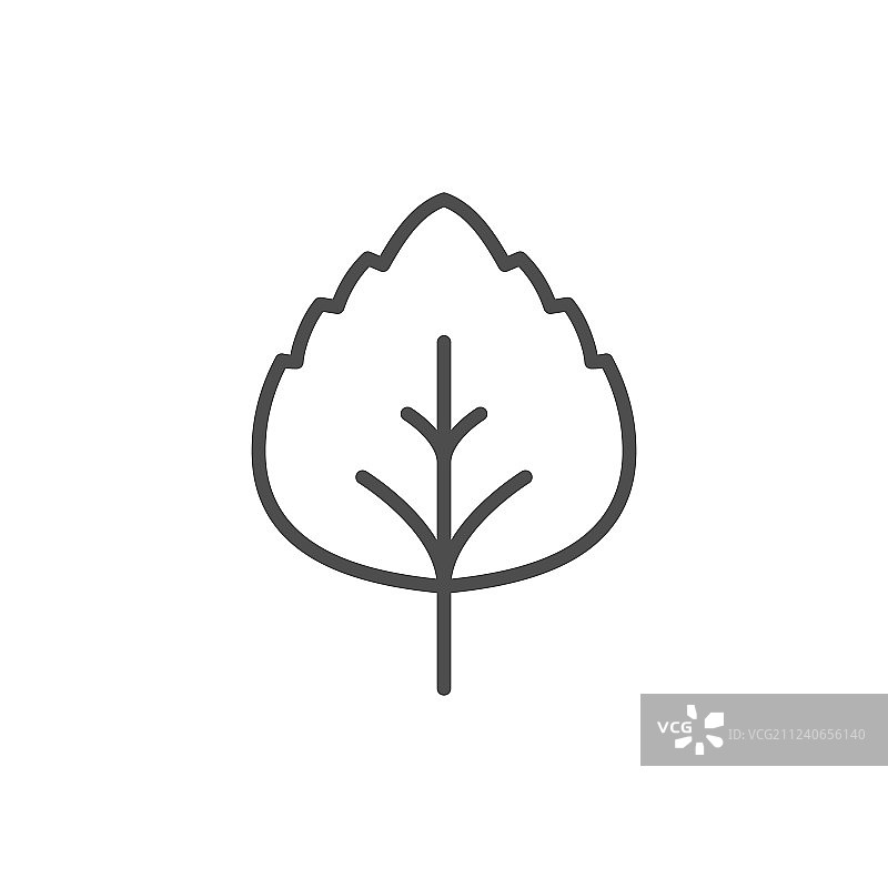 树叶线条图标图片素材