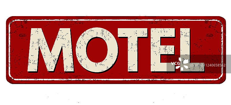 复古做旧汽车旅馆金属标牌图片素材