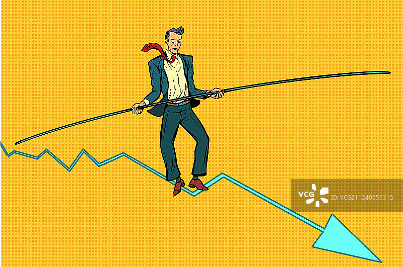 走钢丝的商人图片素材