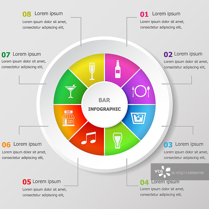 信息图形设计模板与栏图标图片素材